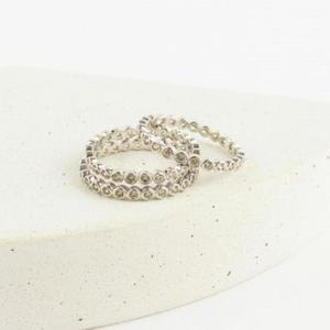 여성 클래식 원석 스톤 원형 크리스탈 반지