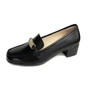 [롯데백화점]에스콰이아 여성화 염소가죽 락장식 로퍼 굽4cm (구두헤라+양말증정) EQDFHP503