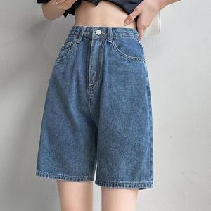 여자 여름 트렌디진청 연청 5부 데님 반바지 숏츠