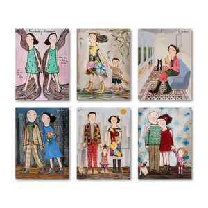 에바알머슨 컬러 그림 액자 커플 딸 가족 사진 카페 꾸미기