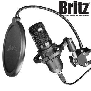 브리츠 BZ-STM530 콘덴서 USB 마이크 방송용 유튜브 녹음용 팝필터 ASMR