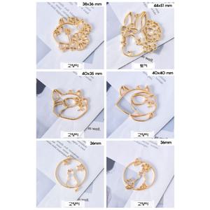 레진 공예 UV 크리스탈 레진 아트 재료 고양이 토끼 오픈 프레임 골드 부자재