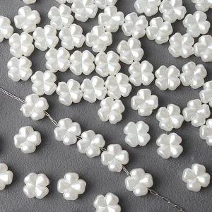 싼비즈 [6650-06]아크릴통과형 진주네잎클로버 8mm ,10g(약50개)