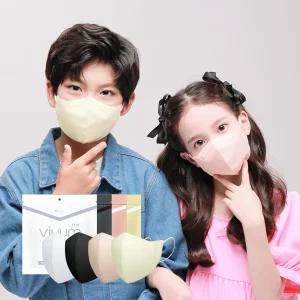 비움 디럭스 KF94 마스크 소형 어린이 키즈 새부리형 컬러 50매
