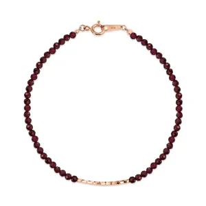 갤러리아 [비앤비골드] 14K 골드 라운딩 커브 파이프 가넷 팔찌 CHB41114