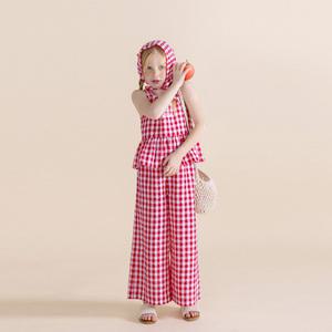 [아이러브제이] 리스틴 체크 민소매 상하 SET JXUSE08