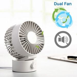 an Dual 소형선풍기 저소음 USB 사무실 각도조절 책상 써큘레이터 미니 탁상용 이중날개선풍기