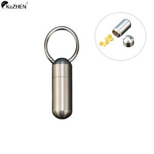 휴대용 방수 금속 캡슐 박스 미니 거치대 키체인 스테인레스 스틸 알약 케이스