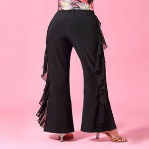 라틴 알레마나댄스복 공연댄스바지 줌바 커트 라인 폴 공연 여성용 여성 댄스바지 바지 블랙