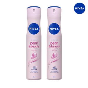 니베아 다한증 얼굴 땀억제제 겨드랑이 데오드란트스프레이 펄앤뷰티 200ml 2개