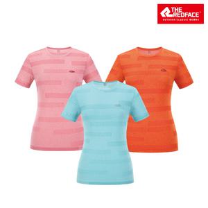 [레드페이스 본사] 여성 자카드 블록 라운드 하프 우먼 티셔츠 REWFTSM20652