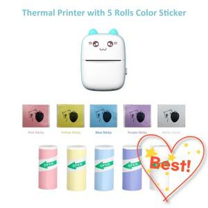 C9 미니 열전사 프린터 라벨 스티커 주변부용 다채로운 자체 접착 무잉크 인쇄 사진 그림