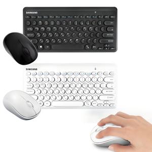 국내 삼성 정품 무선 미니 키보드마우스 세트 레트로 디자인 멀티미디어키 휴대용 경량키보드