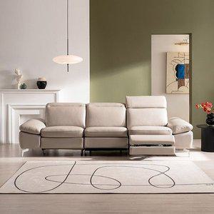 [시트앤모어] 4인 전동 천연통가죽 리클라이너 소파 KC4122