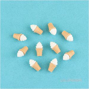 [룰루핑거] 미니어쳐 소프트 아이스크림 하양 1.2x2.1cm (10개입) 1L-01-306