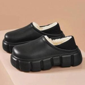 겨울 통굽 털샌들 털슬리퍼 털신 방한화 간호사 사무실 신발 블랙 (245-255)