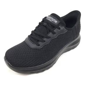 순이의신발장 신고벗기편한 발볼넓은 니트 발편한 쿠션 가벼운 올블랙 남자 운동화 남성런닝화