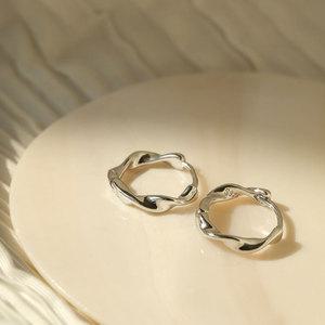 S925 꼬임링 원터치 귀걸이 실버 피어싱