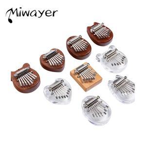 Miwayer 8 Key Kalimba 악기 미니 뮤지컬 키보드 엄지 피아노 나무 선물 아크릴 휴대용 크리스마스