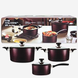 해피콜 트리플 티타늄 IH 프리미엄 냄비 세트 3P 인덕션 곰솥냄비
