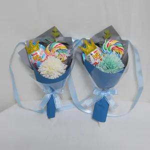 유치원 학예회 발표회 재롱잔치 졸업식 블루 킨더조이 사탕 꽃다발 목걸이