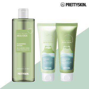 [프리티스킨] 저자극 제주 시카 클렌징 3종 SET (폼클렌징+클렌징워터+필링젤)