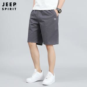 JEEP SPIRIT 남자 밴딩 반바지 여름 쿨 루즈핏 5부 바지