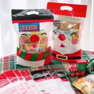 연말 파티 선물 눈사람 산타 손잡이백 50장/행사/선물용/크리스마스/행사용/구디백/답례용/답례품/지퍼백