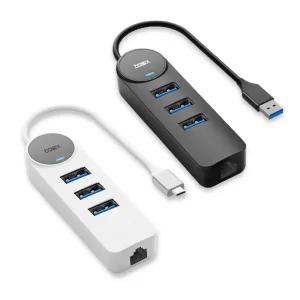 BASIX USB 노트북 랜선젠더 유선랜카드 멀티허브 기가비트 인터넷 컨버터 4in1
