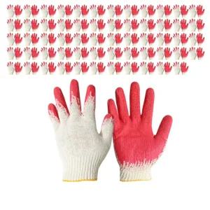빨강색 라텍스 반 코팅 장갑 60켤레/주유소장갑/목작업장갑/장갑반코팅/반코팅작업장갑/목공장갑/산업목장