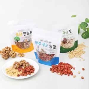 국내산 견과 3종 간편 소포장 제주우도땅콩 국산 깐호두 국산 잣