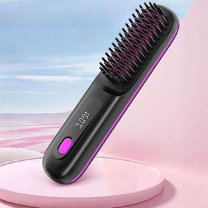 무선 매직 고데기 빗 브러쉬 휴대용 여행 헤어 스타일링 온도조절
