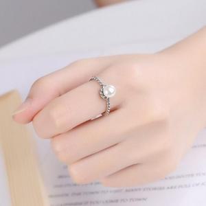 여성반지 실버 반지 컷팅 진주 실반지 포인트 925 (431l7)