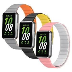 갤럭시 핏3 호환 엠보싱 마그네틱 스트랩 시계줄 밴드 자석