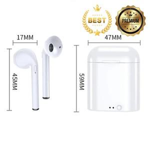 전화 헤드셋 I7 미니 무선 블루투스 이어폰 스테레오 헤드셋 스포츠 모든 스마트폰용 충전 박스 포함