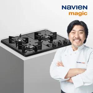[전국설치] 나비엔 매직 3구 빌트인 가스레인지 GRB-6403NA 블랙펄 원터치 양방향 화력 조절 LNG용