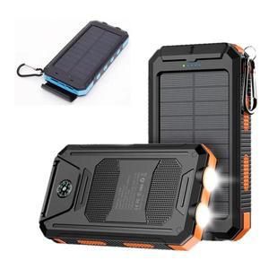 고용량 20000mAh 솔라열 충전기 야외 - iOS 안드로이드 태블릿 방수 전원 은행용 고속 충전 2.0A USB