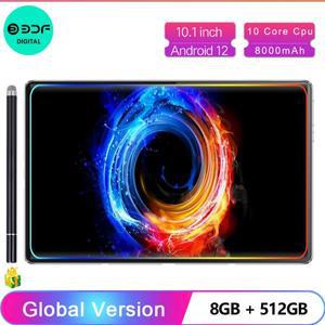 BDF P60 10.1 인치 태블릿, 8GB RAM, 512GB ROM, 10 코어 안드로이드 태블릿, 2000x1200 구글 플레이, 4G L