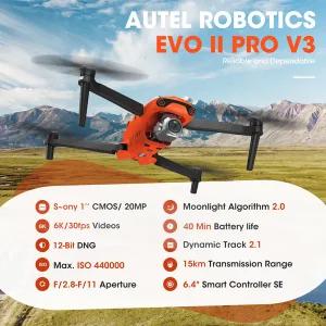 드론용품 Autel EVO II Pro V3 드론 6K 전문가용 HD 카메라 1인치 CMOS 10KM 이미지 전송 720  장애물 회피