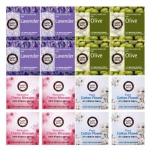 해피바스 퍼퓸비누 모이스춰바 클렌징비누 4P 1세트