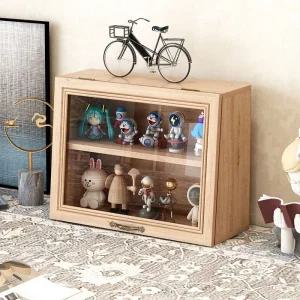 아이위크 엔틱 원목 수납장 빈티지 미니 쇼케이스 진열대 보관함 2단