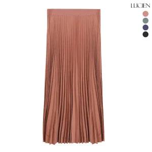 루시앙 로얄 사틴 플리츠 스커트