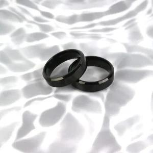 [오노마] ONM 남녀공용 유행 세트 W 블랙 커플링 반지 트렌