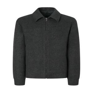 헤지스 남성 24FW [스테디셀러] 차콜그레이 멜란지 울혼방 점퍼 WHJU4D504CG