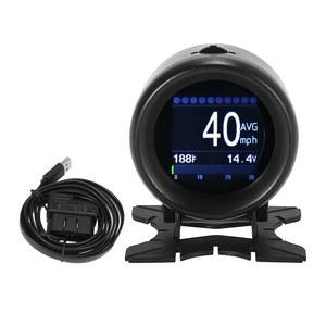 안녕하세요 OBDII HUD 게이지 1개 배터리 MHP 테스터 온도 SUV 12V 전압 내구성 오일 스캐너 픽업 다기능 속도계 KMH 외부 디지털