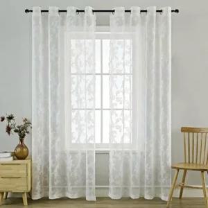 145x200 화이트 레이스 커튼 아일릿 침실 거실 햇빛가림막 천가리개 창문커텐