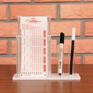 로또 복권 마킹지 슬립지 보관용 아크릴케이스 펜 꽂이