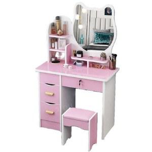 주니어 화장대 입식미니화장대 거울화장대 하트 서랍장 80CM 서랍 폭좁은 공주