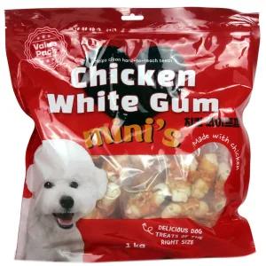 치킨 화이트껌 애견껌 1kg  대용량 소가죽 닭고기순살 강아지껌 코스트코