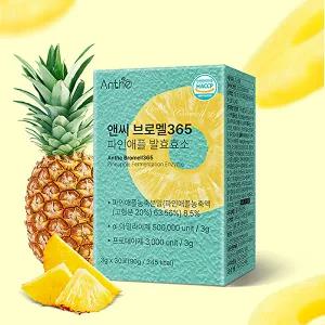 [붓기 특화 칼륨함유] 앤씨 상큼달달 브로멜365 파인애플 효소 3g x 30포 2개입
